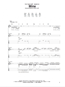 page one of Mine (Guitar Tab)