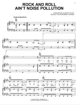 page one of Rock And Roll Ain't Noise Pollution (Piano, Vocal & Guitar Chords (Right-Hand Melody))