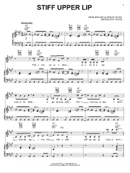 page one of Stiff Upper Lip (Piano, Vocal & Guitar Chords (Right-Hand Melody))