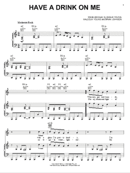 page one of Have A Drink On Me (Piano, Vocal & Guitar Chords (Right-Hand Melody))
