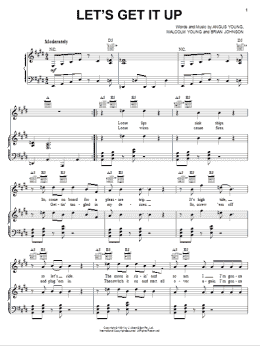 page one of Let's Get It Up (Piano, Vocal & Guitar Chords (Right-Hand Melody))