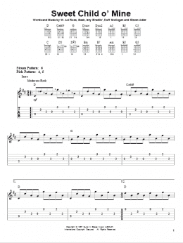 page one of Sweet Child O' Mine (Easy Guitar Tab)