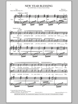 page one of New Year Blessing (SATB Choir)