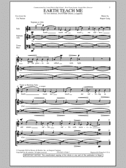 page one of Earth Teach Me (SATB Choir)
