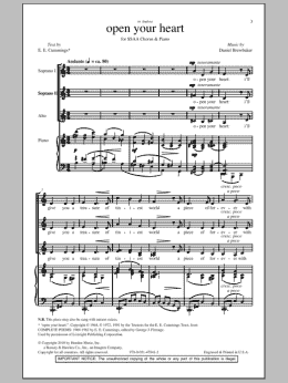 page one of Open Your Heart (SSA Choir)