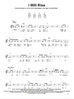 page one of I Will Rise (Easy Guitar)
