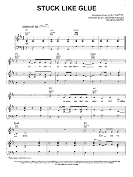 page one of Stuck Like Glue (Piano, Vocal & Guitar Chords (Right-Hand Melody))