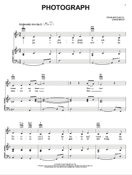 page one of Photograph (Piano, Vocal & Guitar Chords (Right-Hand Melody))