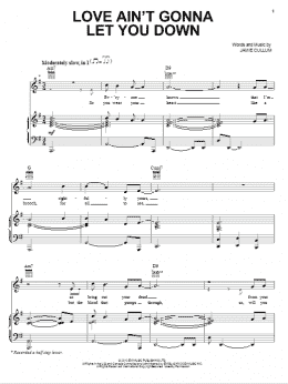 page one of Love Ain't Gonna Let You Down (Piano, Vocal & Guitar Chords (Right-Hand Melody))