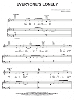page one of Everyone's Lonely (Piano, Vocal & Guitar Chords (Right-Hand Melody))