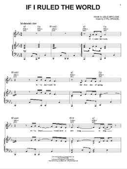 page one of If I Ruled The World (Piano, Vocal & Guitar Chords (Right-Hand Melody))