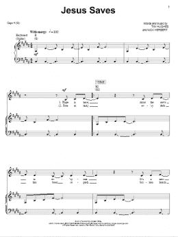 page one of Jesus Saves (Piano, Vocal & Guitar Chords (Right-Hand Melody))