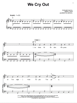 page one of We Cry Out (Piano, Vocal & Guitar Chords (Right-Hand Melody))