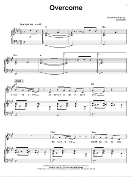 page one of Overcome (Piano, Vocal & Guitar Chords (Right-Hand Melody))
