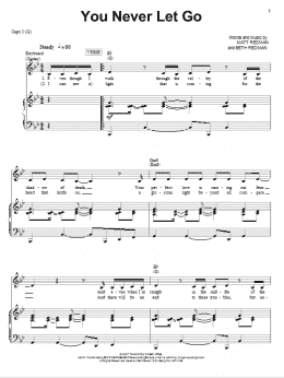 page one of You Never Let Go (Piano, Vocal & Guitar Chords (Right-Hand Melody))