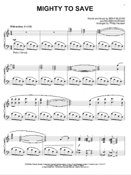 page one of Mighty To Save [Jazz version] (arr. Phillip Keveren) (Piano Solo)