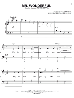 page one of Mr. Wonderful (Easy Piano)