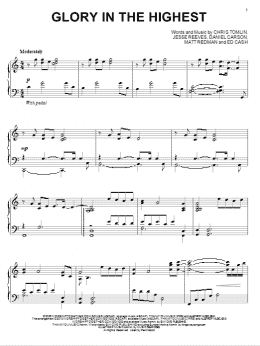 page one of Glory In The Highest (Piano Solo)