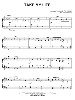 page one of Take My Life (Piano Solo)