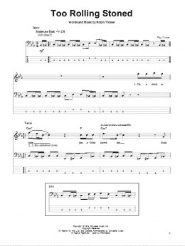 page one of Too Rolling Stoned (Bass Guitar Tab)