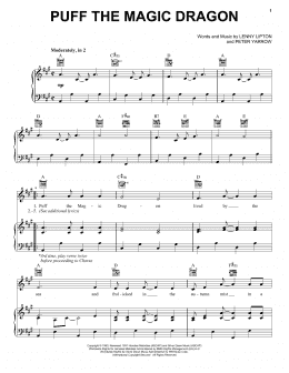 page one of Puff The Magic Dragon (Piano, Vocal & Guitar Chords (Right-Hand Melody))