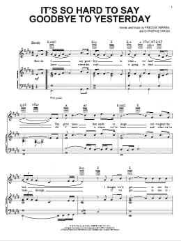 page one of It's So Hard To Say Goodbye To Yesterday (Piano, Vocal & Guitar Chords (Right-Hand Melody))