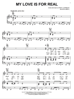 page one of My Love Is For Real (Piano, Vocal & Guitar Chords (Right-Hand Melody))