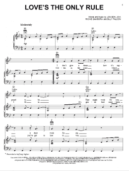page one of Love's The Only Rule (Piano, Vocal & Guitar Chords (Right-Hand Melody))
