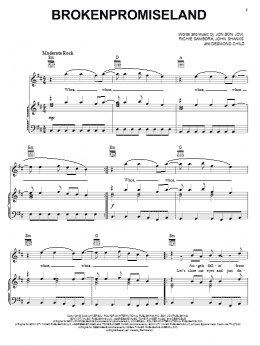page one of Brokenpromiseland (Piano, Vocal & Guitar Chords (Right-Hand Melody))