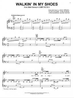 page one of Walkin' In My Shoes (from Camp Rock 2) (Piano, Vocal & Guitar Chords (Right-Hand Melody))