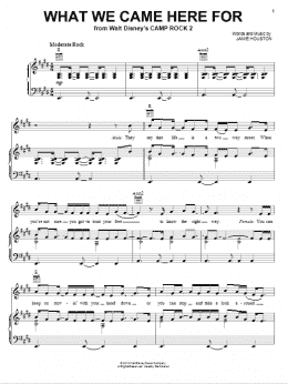 page one of What We Came Here For (from Camp Rock 2) (Piano, Vocal & Guitar Chords (Right-Hand Melody))