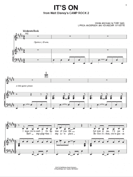 page one of It's On (from Camp Rock 2) (Piano, Vocal & Guitar Chords (Right-Hand Melody))