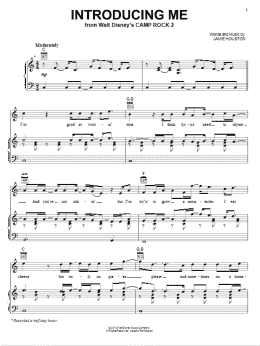 page one of Introducing Me (from Camp Rock 2) (Piano, Vocal & Guitar Chords (Right-Hand Melody))