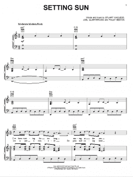 page one of Setting Sun (Piano, Vocal & Guitar Chords (Right-Hand Melody))
