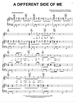 page one of A Different Side Of Me (Piano, Vocal & Guitar Chords (Right-Hand Melody))