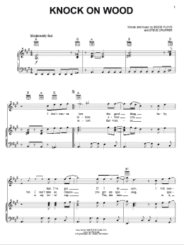 page one of Knock On Wood (Piano, Vocal & Guitar Chords (Right-Hand Melody))