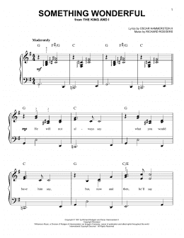 page one of Something Wonderful (Easy Piano)