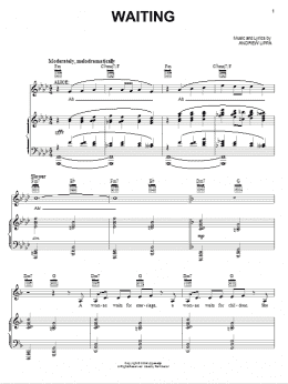 page one of Waiting (Piano & Vocal)