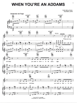 page one of When You're An Addams (Piano, Vocal & Guitar Chords (Right-Hand Melody))