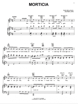 page one of Morticia (Piano, Vocal & Guitar Chords (Right-Hand Melody))
