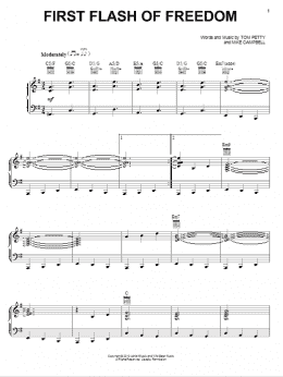 page one of First Flash Of Freedom (Piano, Vocal & Guitar Chords (Right-Hand Melody))