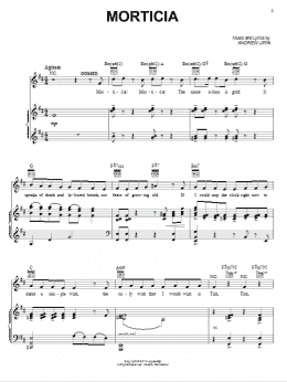 page one of Morticia (Piano & Vocal)