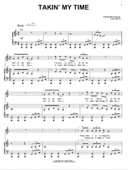 page one of Takin' My Time (Piano, Vocal & Guitar Chords (Right-Hand Melody))