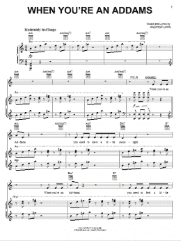 page one of When You're An Addams (Piano & Vocal)