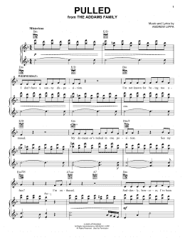 page one of Pulled (from The Addams Family Musical) (Piano & Vocal)