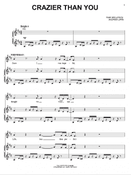 page one of Crazier Than You (Piano, Vocal & Guitar Chords (Right-Hand Melody))