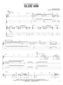 page one of Sloe Gin (Guitar Tab)