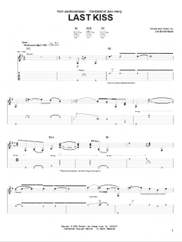 page one of Last Kiss (Guitar Tab)