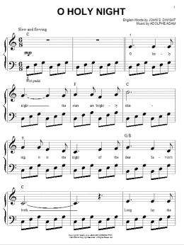 page one of O Holy Night (Big Note Piano)