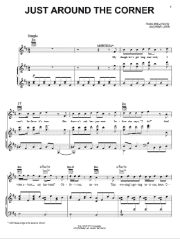 page one of Just Around The Corner (Piano, Vocal & Guitar Chords (Right-Hand Melody))